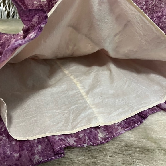 TALBOTS 4P Purple Tie Dye Tired Flared Lined Circle Skirt Bohemian Side Zip - Picture 8 of 9